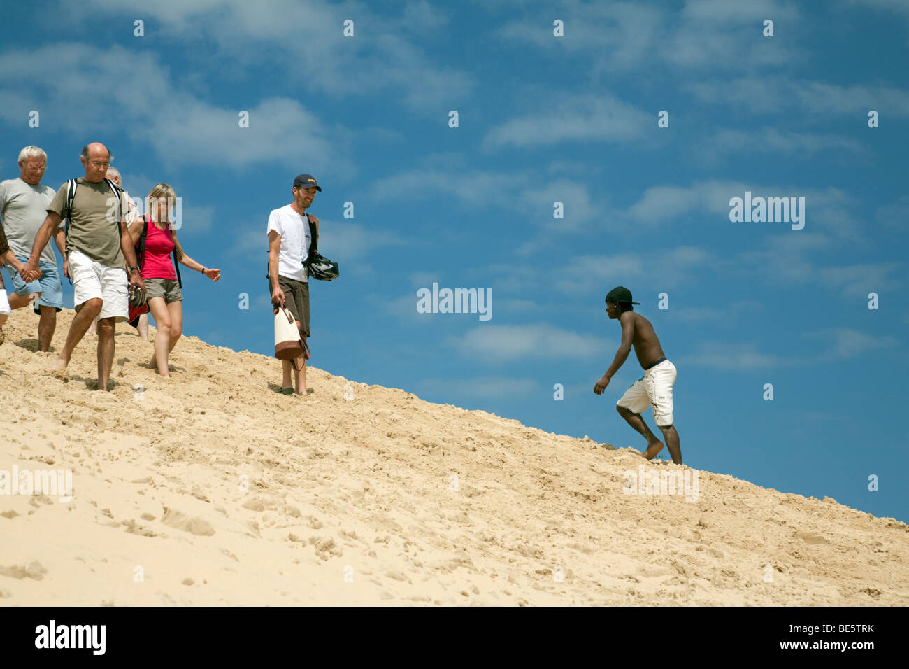 Menschen auf der Dune du Pilat, Aquitaine Frankreich Stockfoto