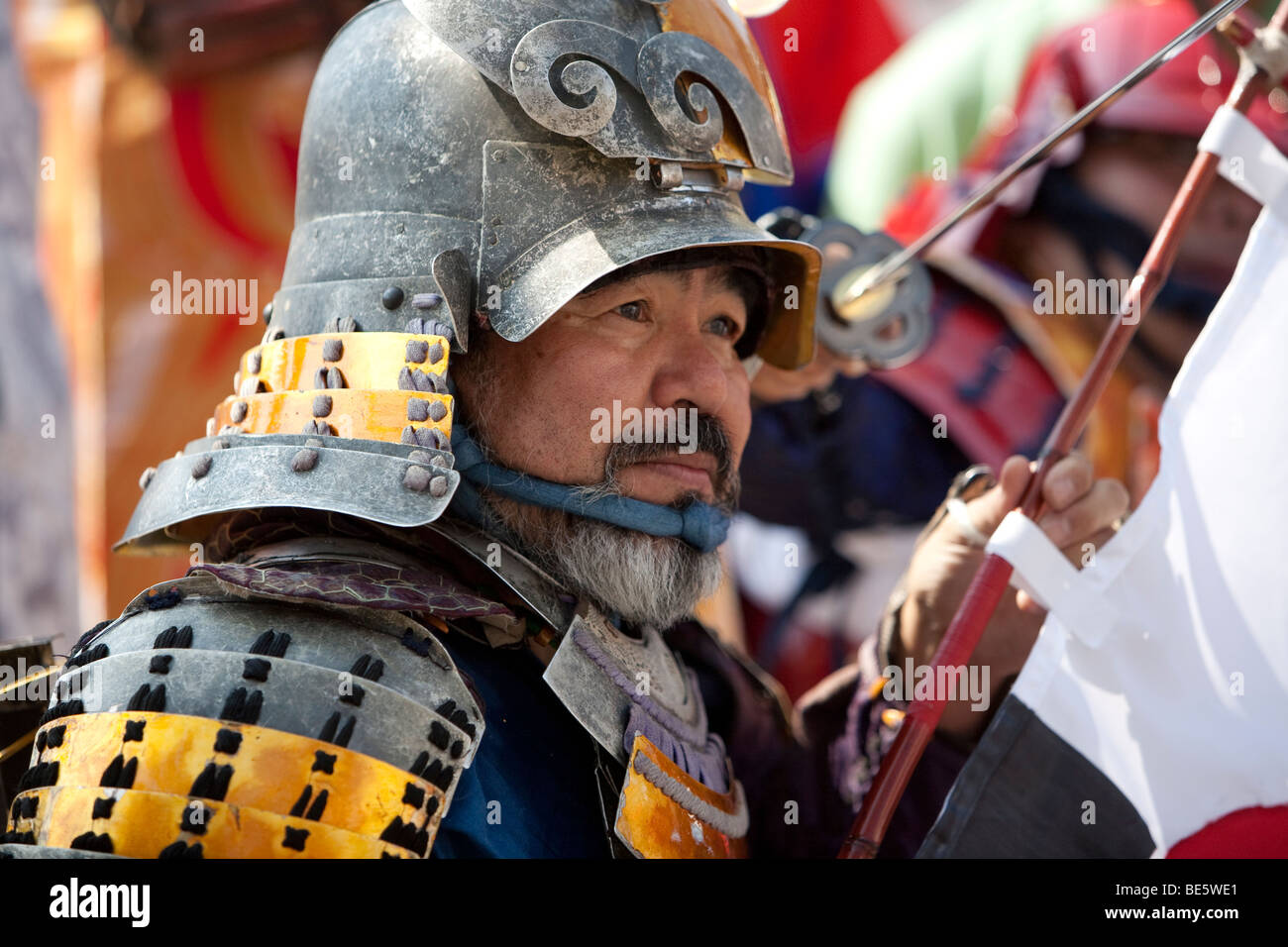 Ein Samurai Gruppe von LA es Schwester, Nagoya, Stadtbesichtigung Little Tokyo für Nisei Woche am 15. August 2009. Stockfoto