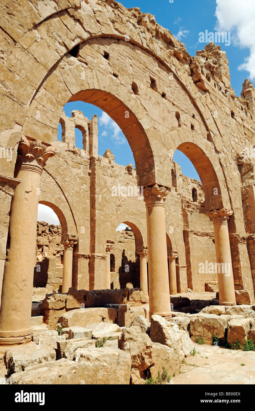 Ruinen der Basilika von der byzantinischen Resafa-Festung, Sergiopolis, Syrien, Asien Stockfoto