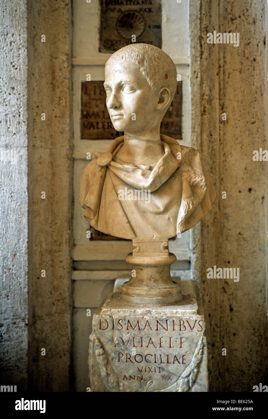 Antiken Marmor Büste eines jungen, Galerie, Kapitolinische Museen, Palazzo Nuovo, Kapitol, Rom, Latium, Italien, Europa Stockfoto