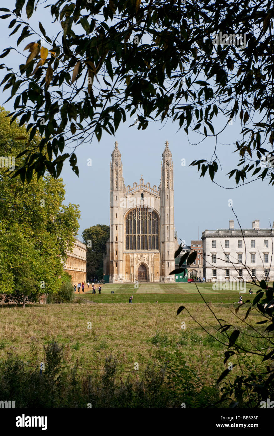 Blick vom Fluss Cam über Kings College Chapel Teil der Cambridge University, Cambridge, England, UK Stockfoto