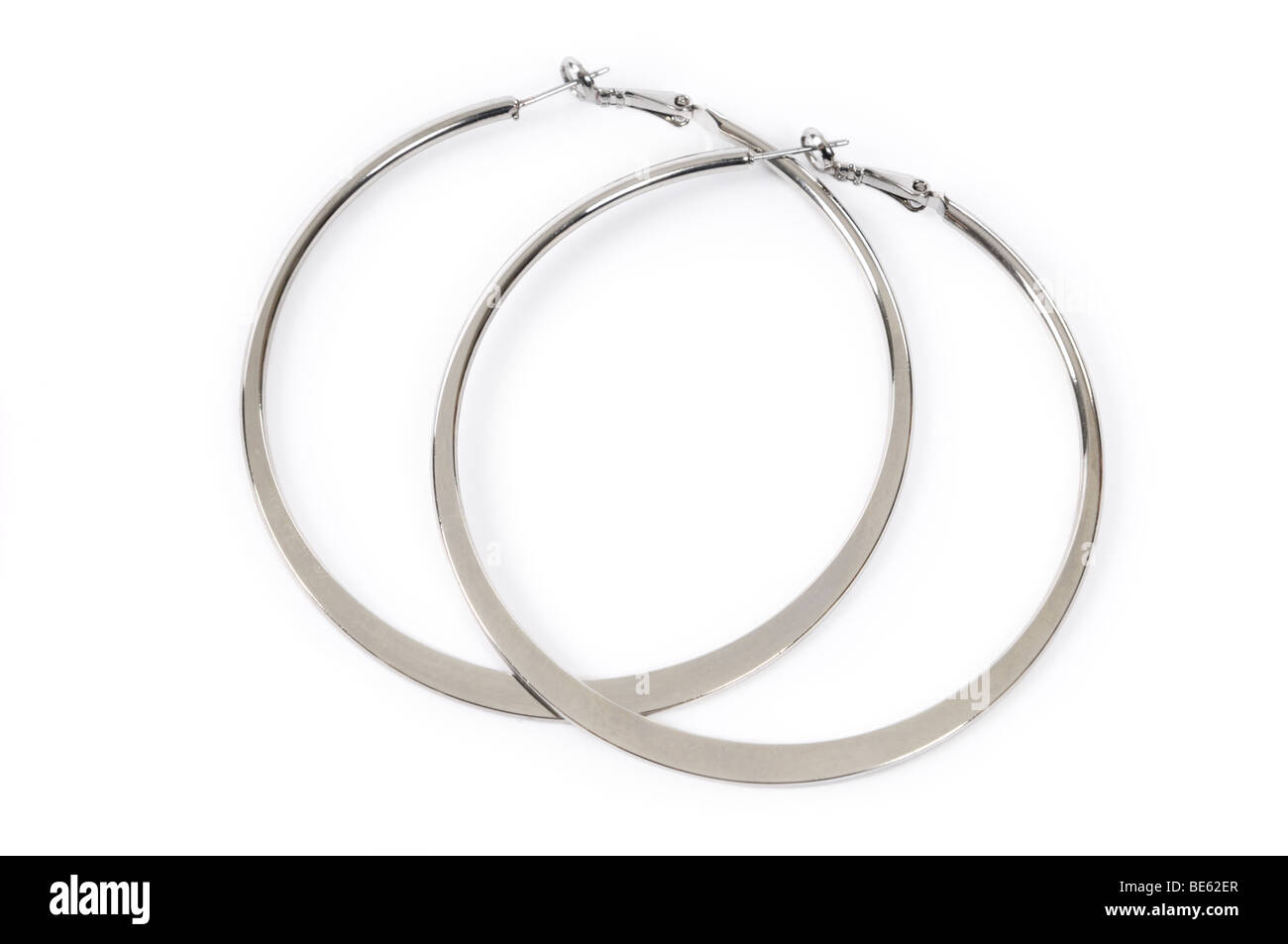 Große ringförmige Ohrringe Stockfoto