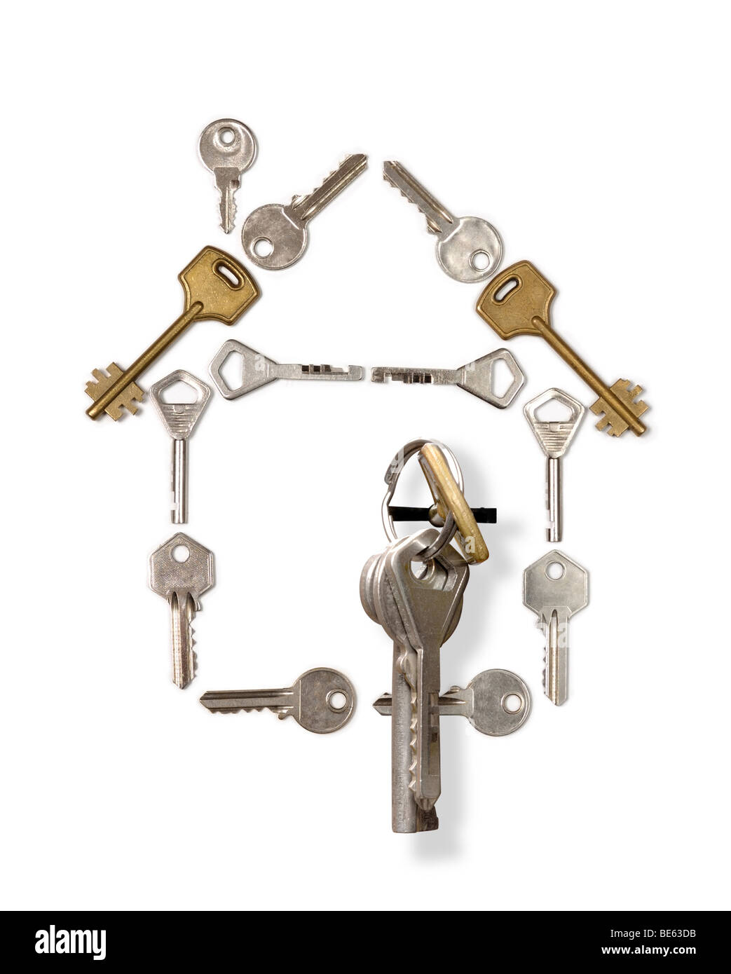 Konzeptionelle Haus-Symbol gemacht von Schlüsseln Stockfoto