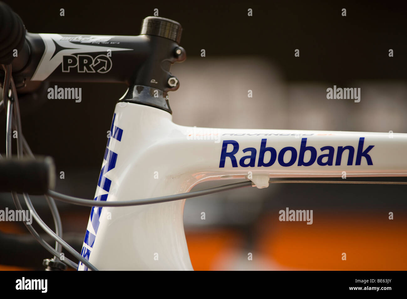 Die Tour von Großbritannien 2009, Rabobank-Team Fahrrad Detail, London Stockfoto