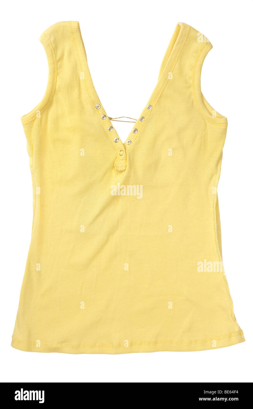 Gelbes ärmelloses Hemd Stockfoto