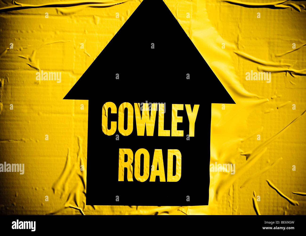 Cowley Road Straße Plakat Stockfoto