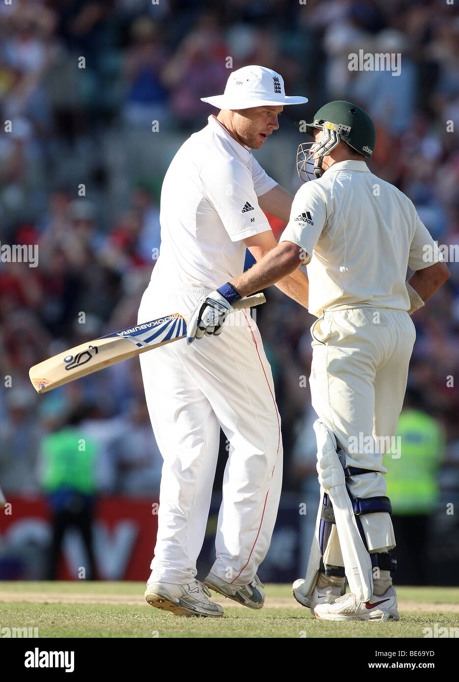 FLINTOFF Konsolen HUSSEY ENGLAND V Australien BRIT OVAL LONDON ENGLAND 23. August 2009 Stockfoto