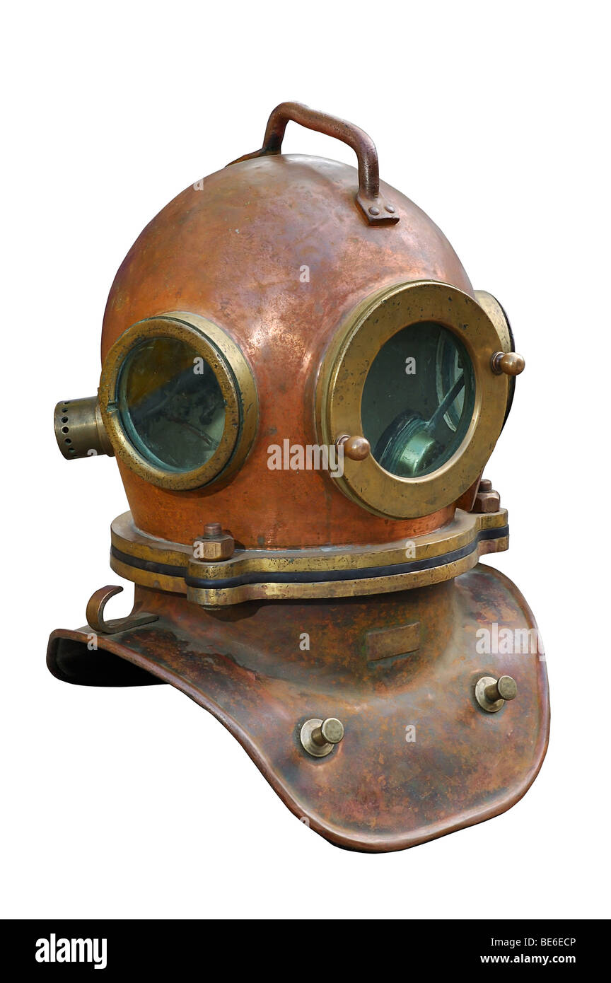 Antike Scuba Helm Stockfoto