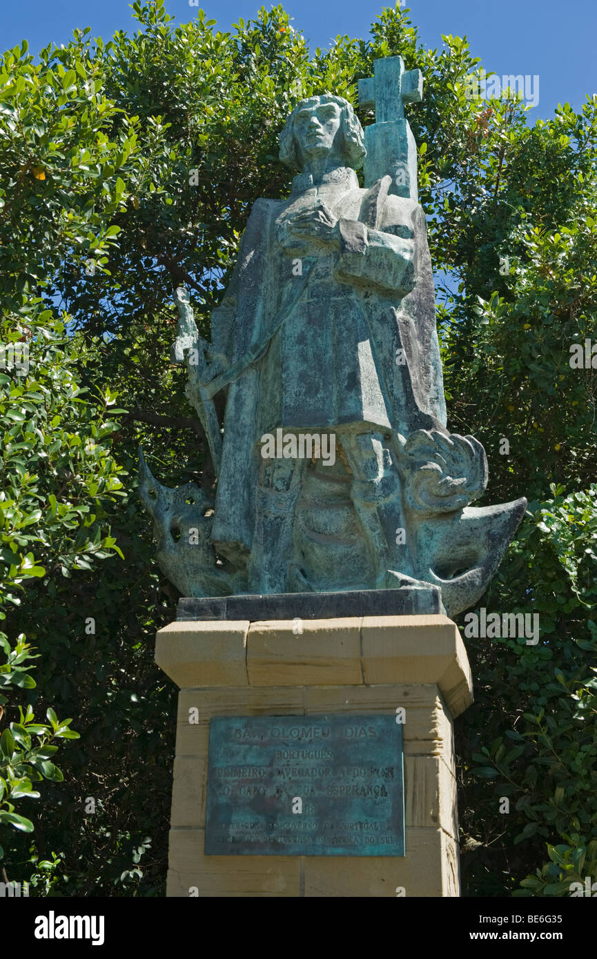 Statue von Bartholomeu Dias im Bartholomeu Dias Maritime Museum, Mosselbay, Südafrika Stockfoto