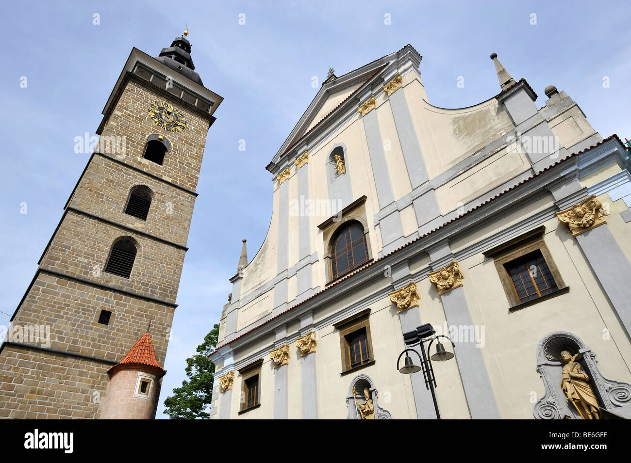 Black Tower, St. Nikolaus-Kathedrale, Budweis, auch böhmische Budweis, Budvar, Böhmen, Tschechische Republik, Europa Stockfoto
