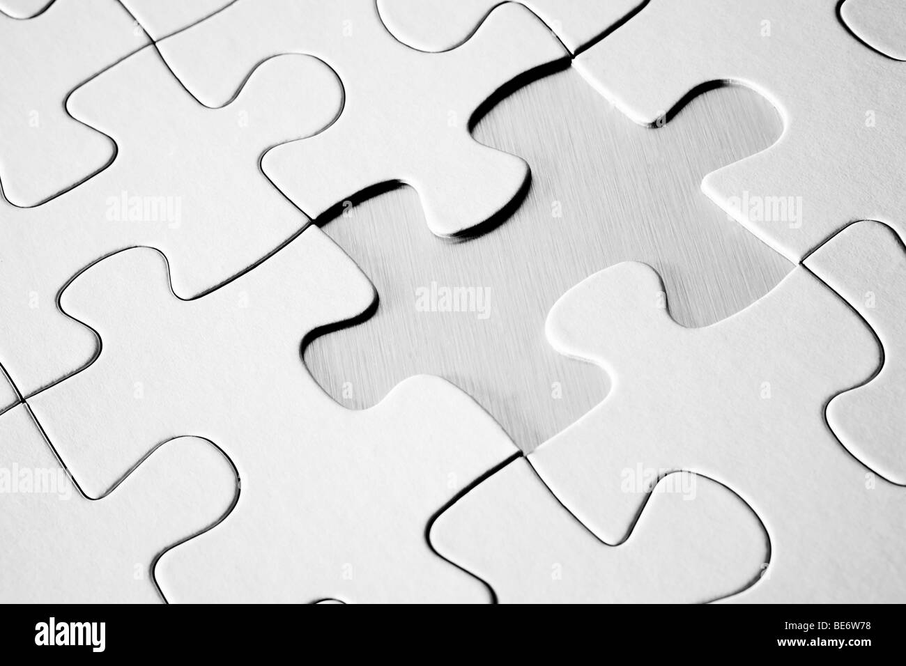Puzzle mit fehlenden Stück Stockfoto