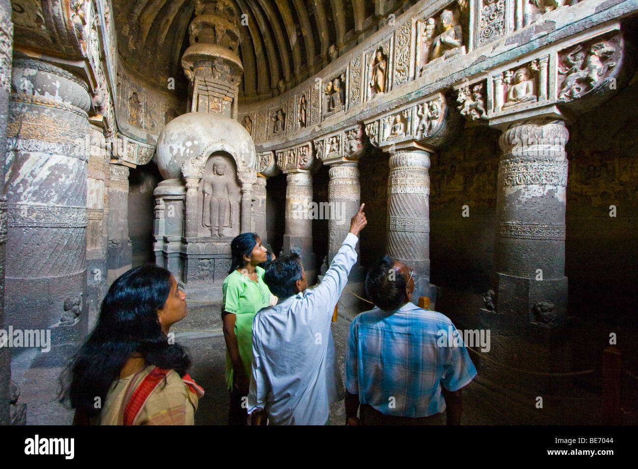 Buddhistischen Höhle 19 in Ajanta in Indien Stockfoto