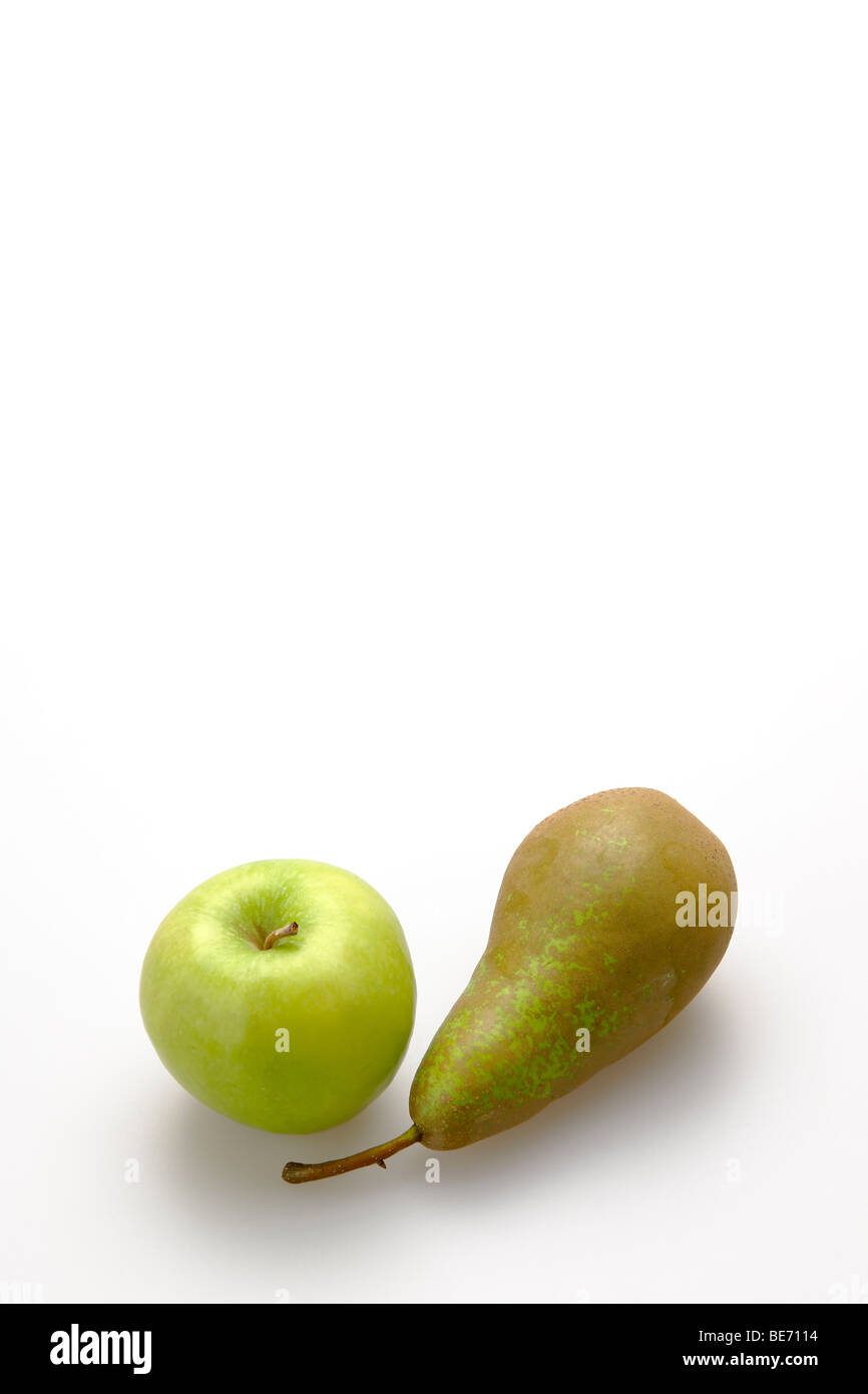 Apfel und Birne Stockfoto
