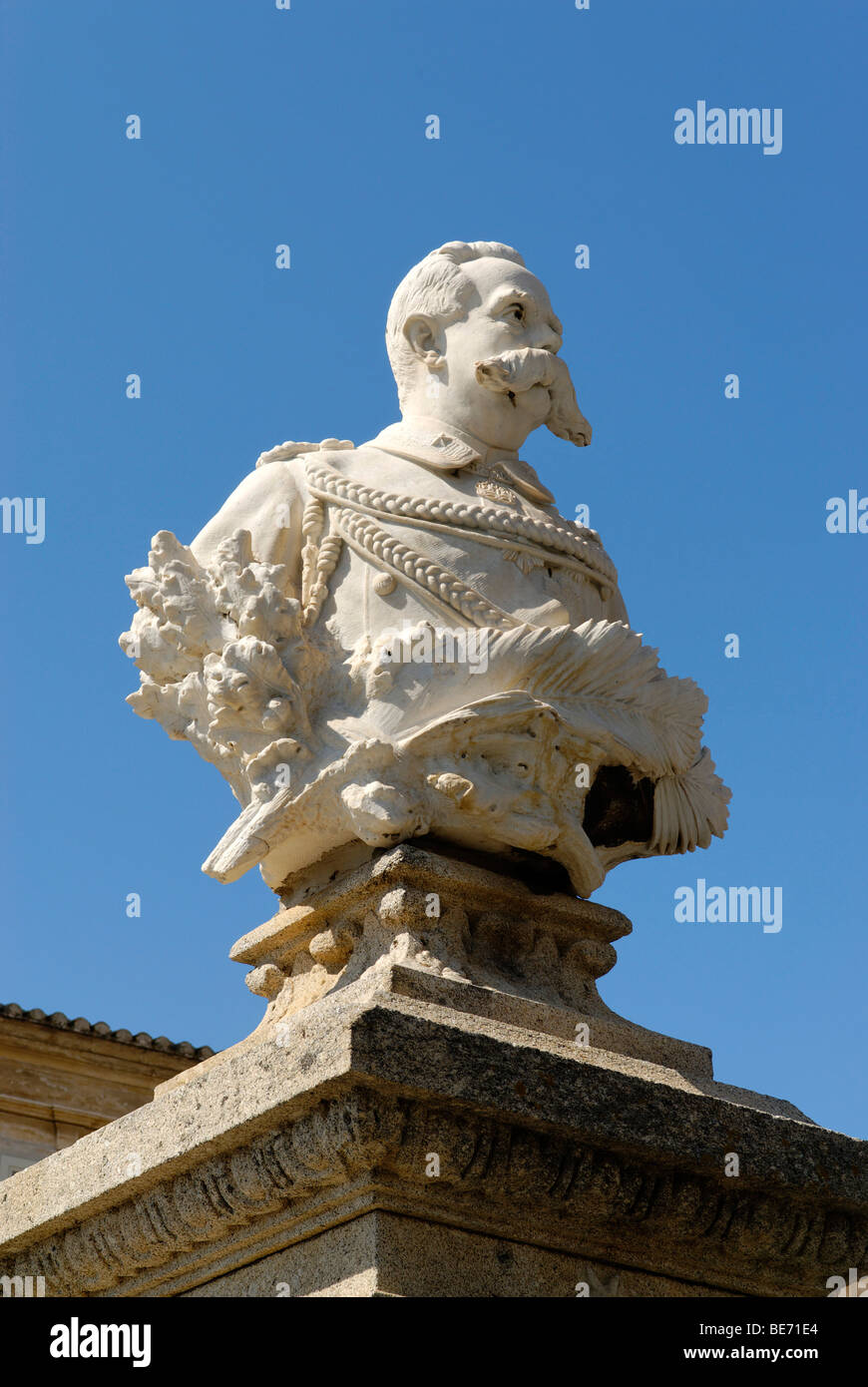 Büste von König Umberto i. von Italien, Piazza Republica, Pizzo, Kalabrien, Italien, Europa Stockfoto