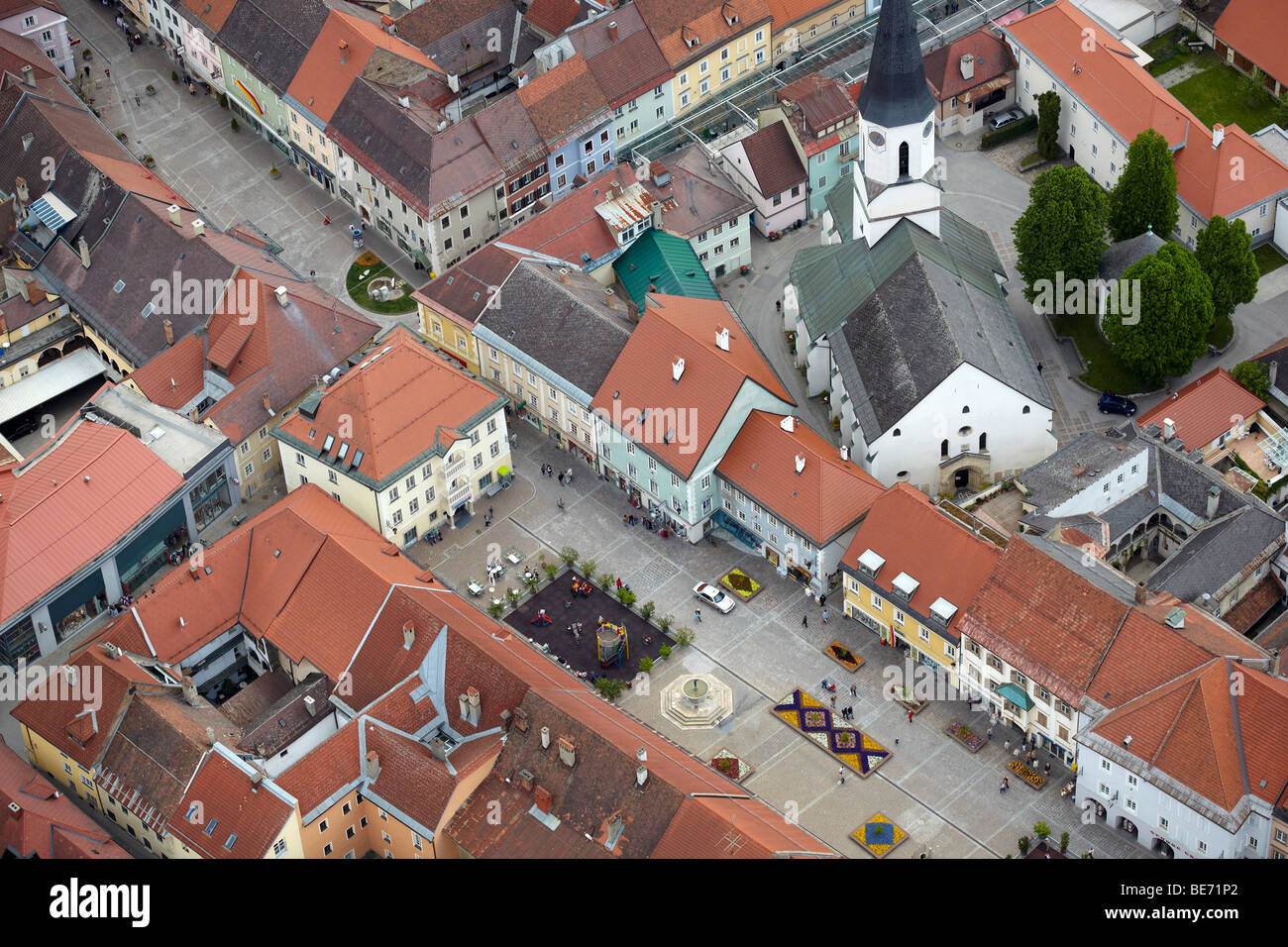Sankt Veit an der Glan, älteste Stadt Kärntens, Luftbild, Österreich, Europa Stockfoto