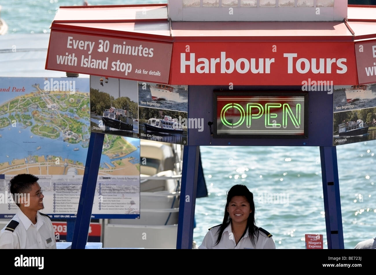 Torronto Harbourfront Touren Kiosk / Stand. Stockfoto