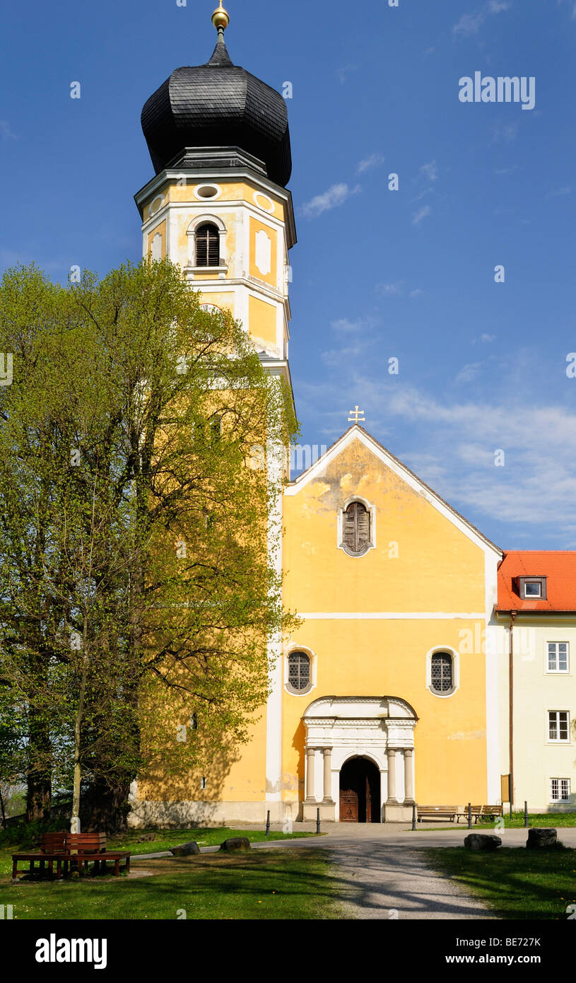 Kirche des Hl. Martin, ehemalige Stiftskirche der Augustiner Chorherren von Bernried am Starnberger See, Oberbayern, Bavari Stockfoto