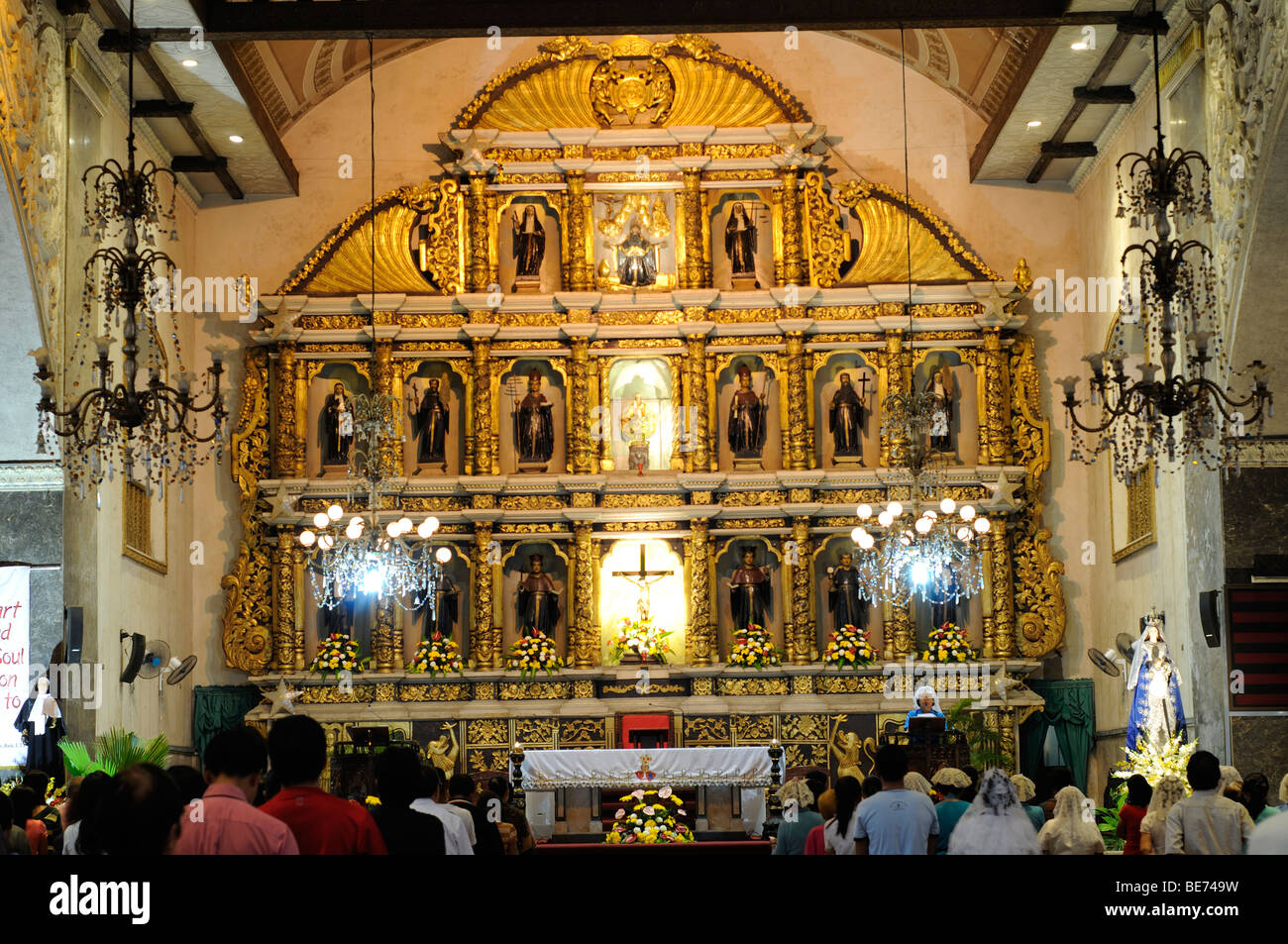 Basilica Minore del Santo Nino Altar Cebu City Philippinen Stockfoto