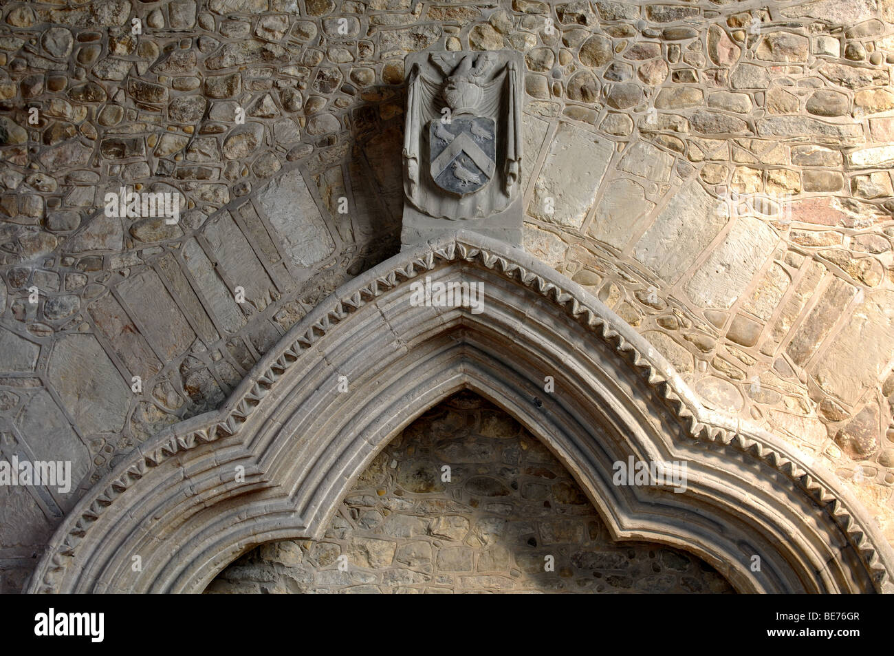 Dreiblatt Bogen in All Saints Church, Peatling Magna, Leicestershire, England, UK Stockfoto