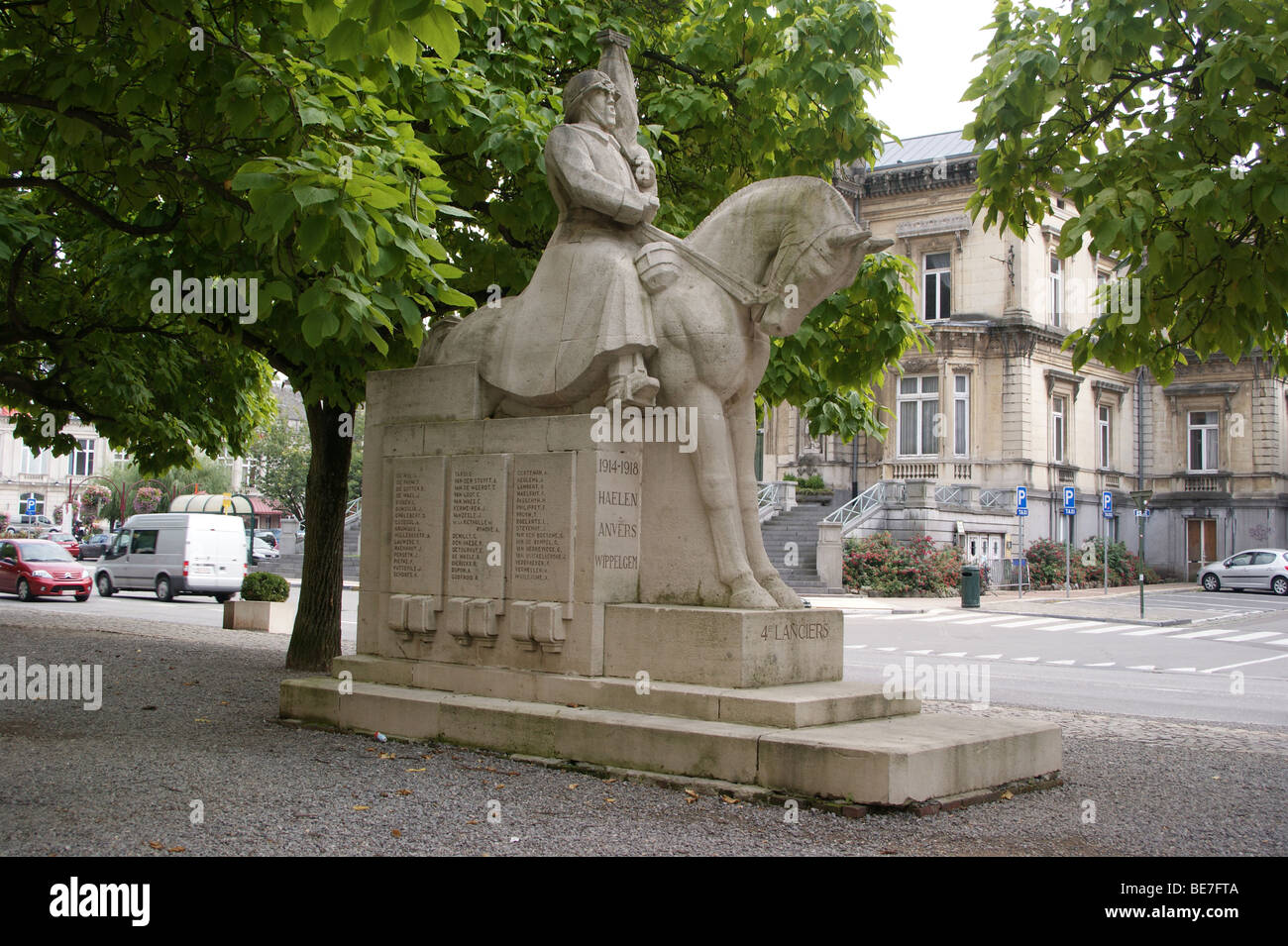 Französische Lanzenreiter Kriegerdenkmal, Spa, Belgien Stockfoto