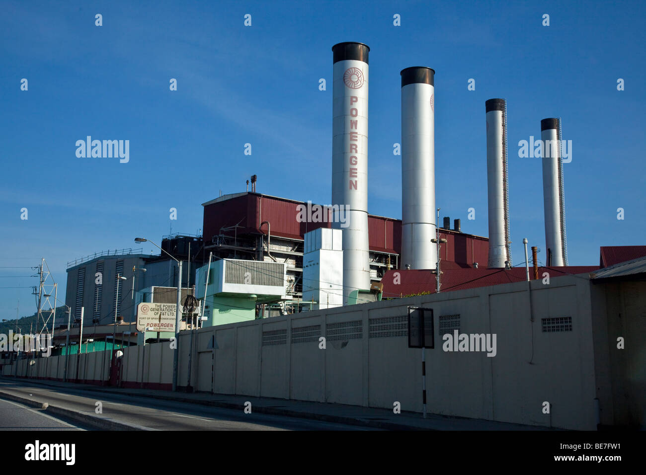 PowerGen Erdgas angetrieben energieerzeugenden Anlagen in Port Of Spain, Trinidad Stockfoto