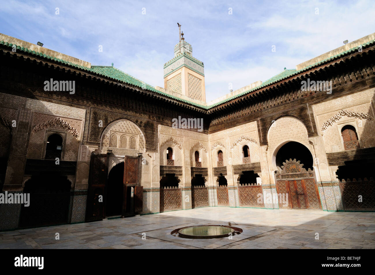 Marokko; Fes; Medina; Medersa Bouinania Stockfoto