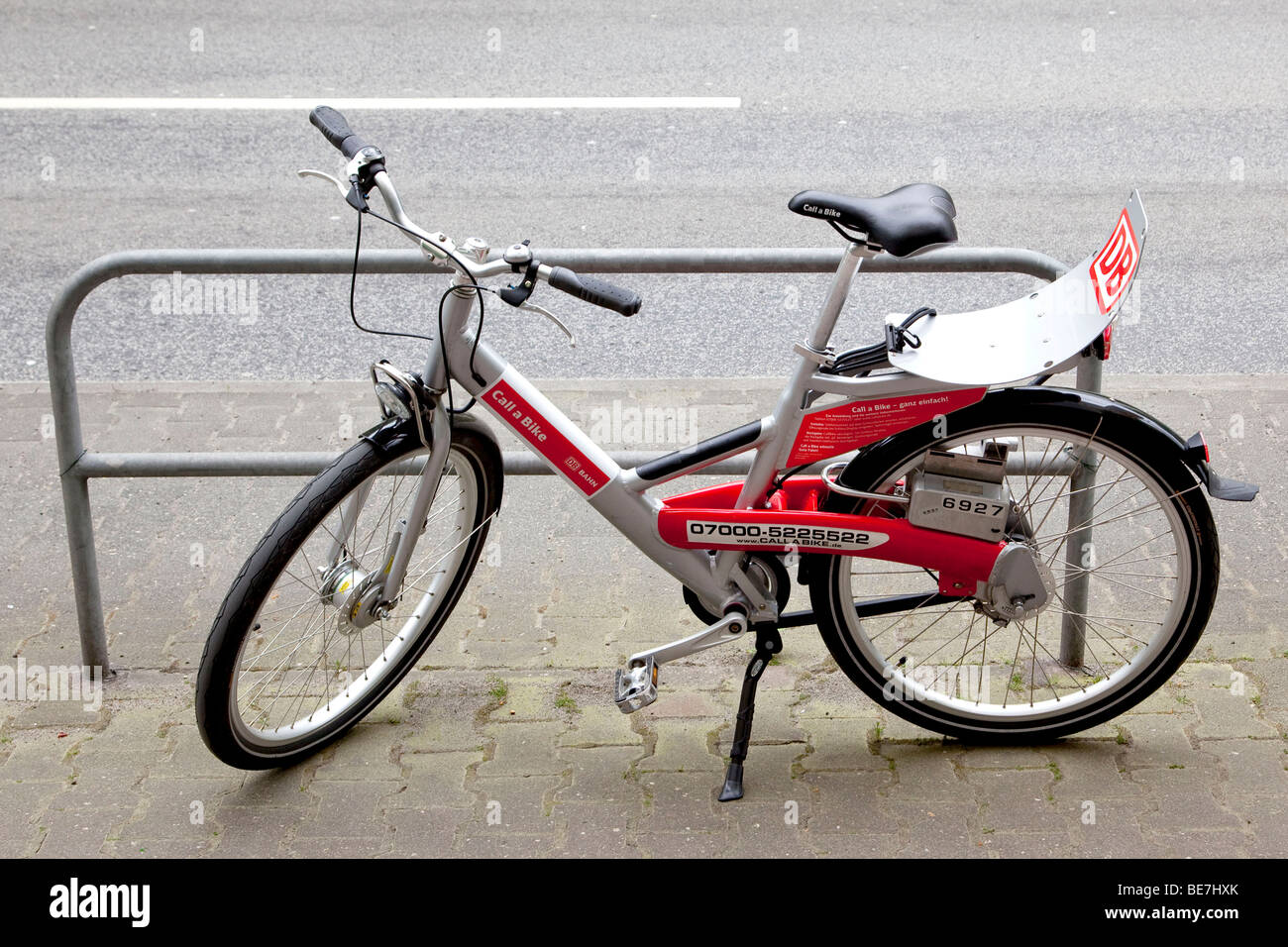Rufen Sie ein Fahrrad-Fahrradverleih der Deutschen Bahn AG Deutsche Bahn Stockfoto