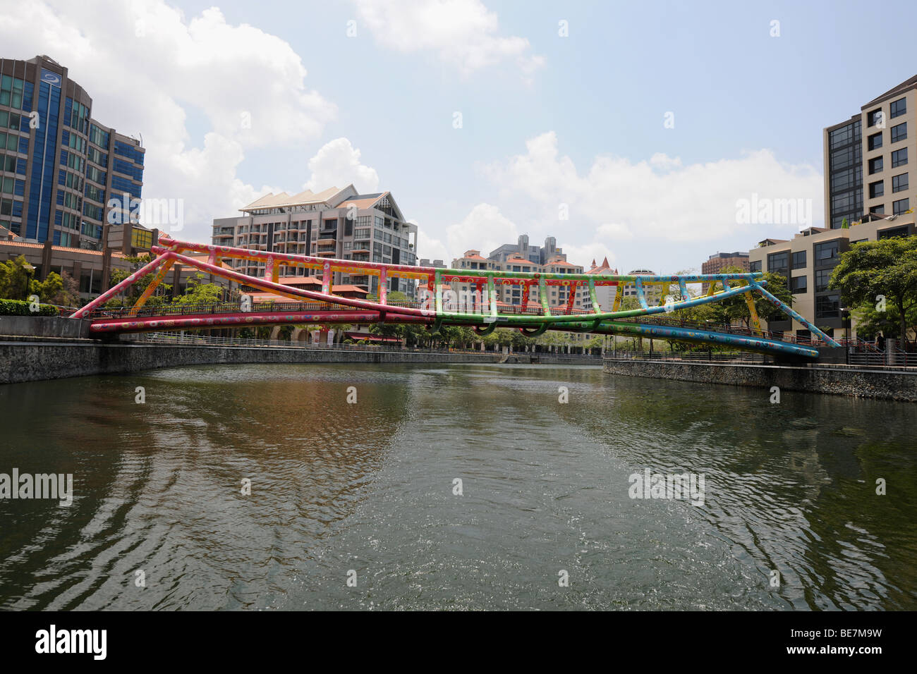 Alkaff Brücke über den Singapore River, Singapur Stockfoto