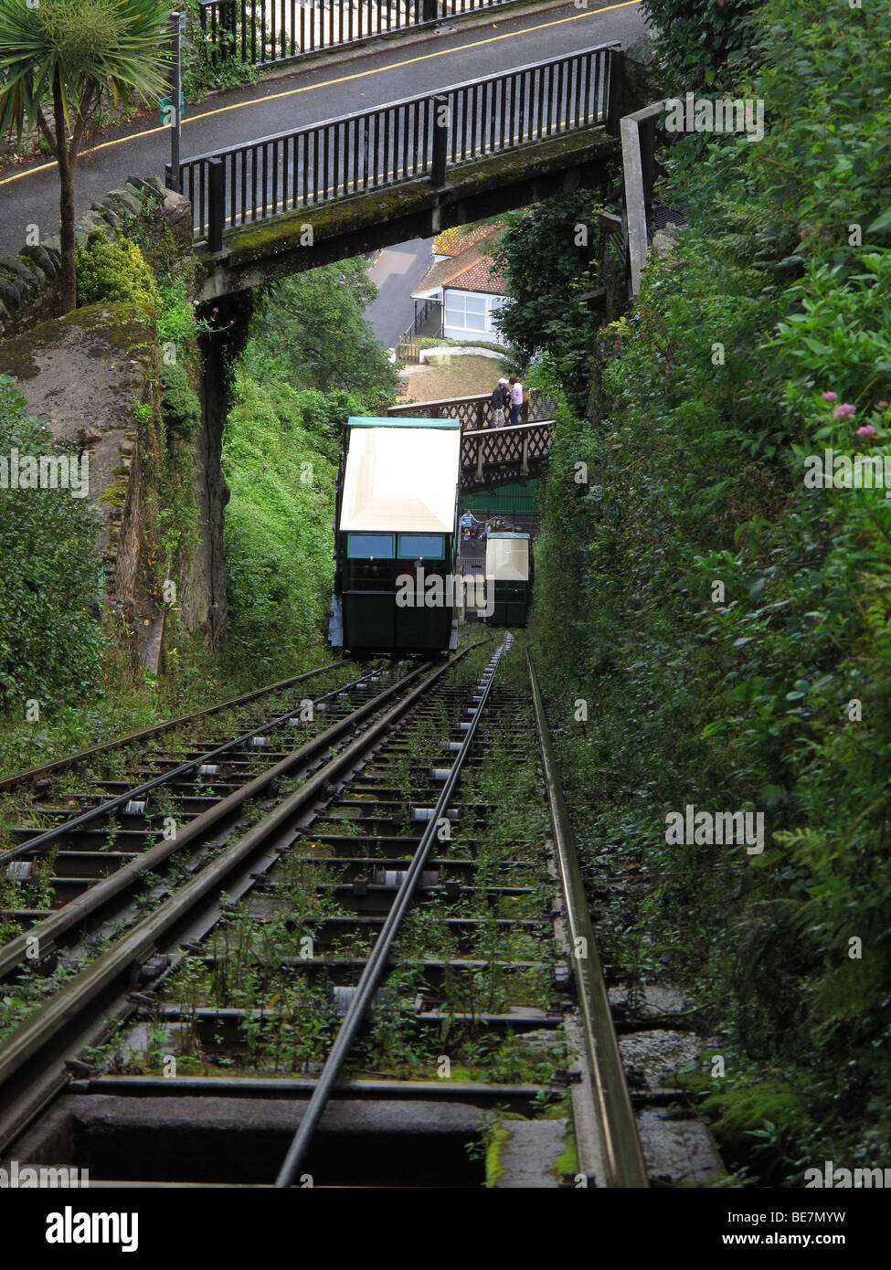 Die Lynton und Lynmouth Wasser angetriebene Cliff railway Stockfoto