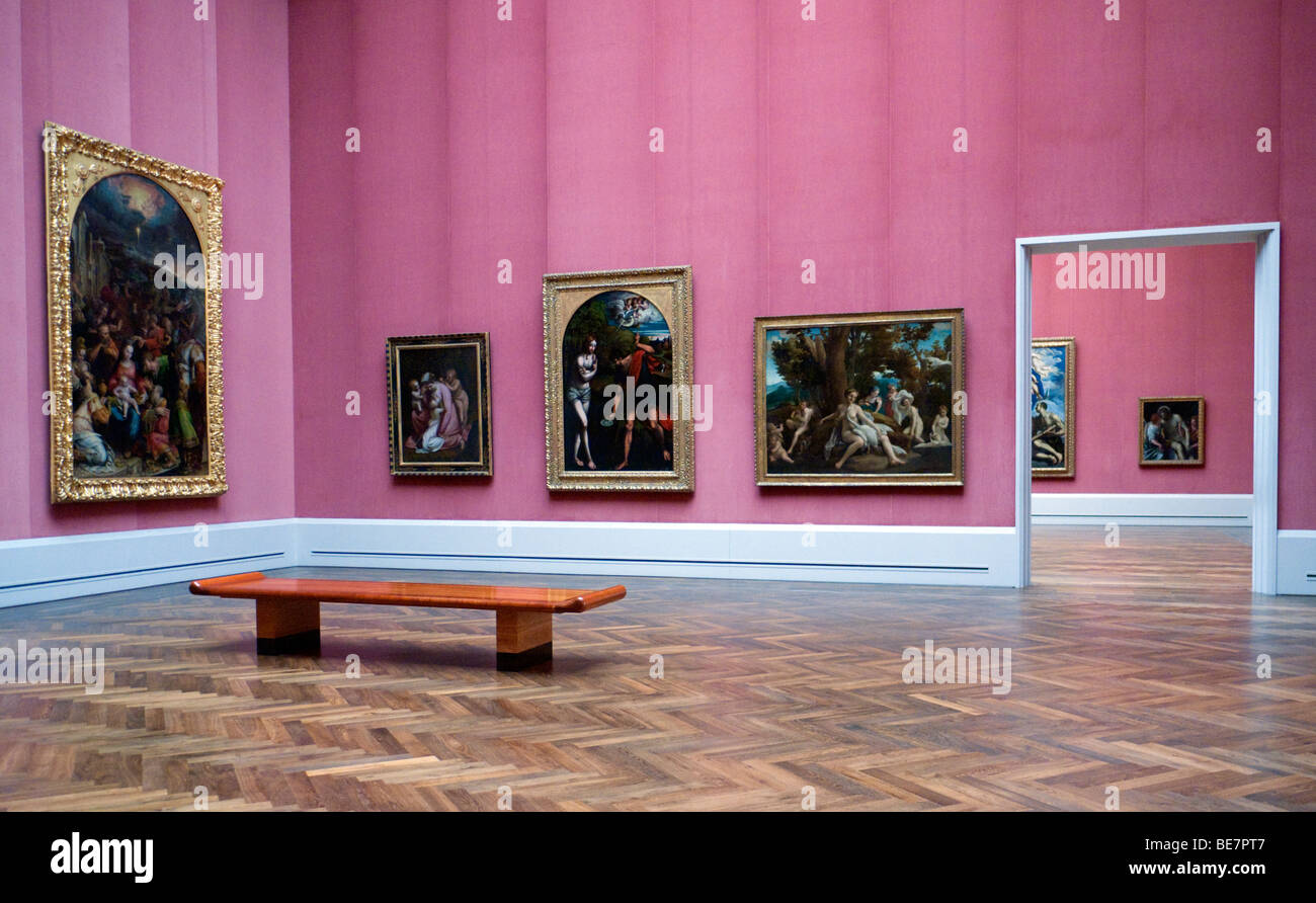 Gemaldegalerie Interieur am Kulturforum in Berlin-Deutschland Stockfoto