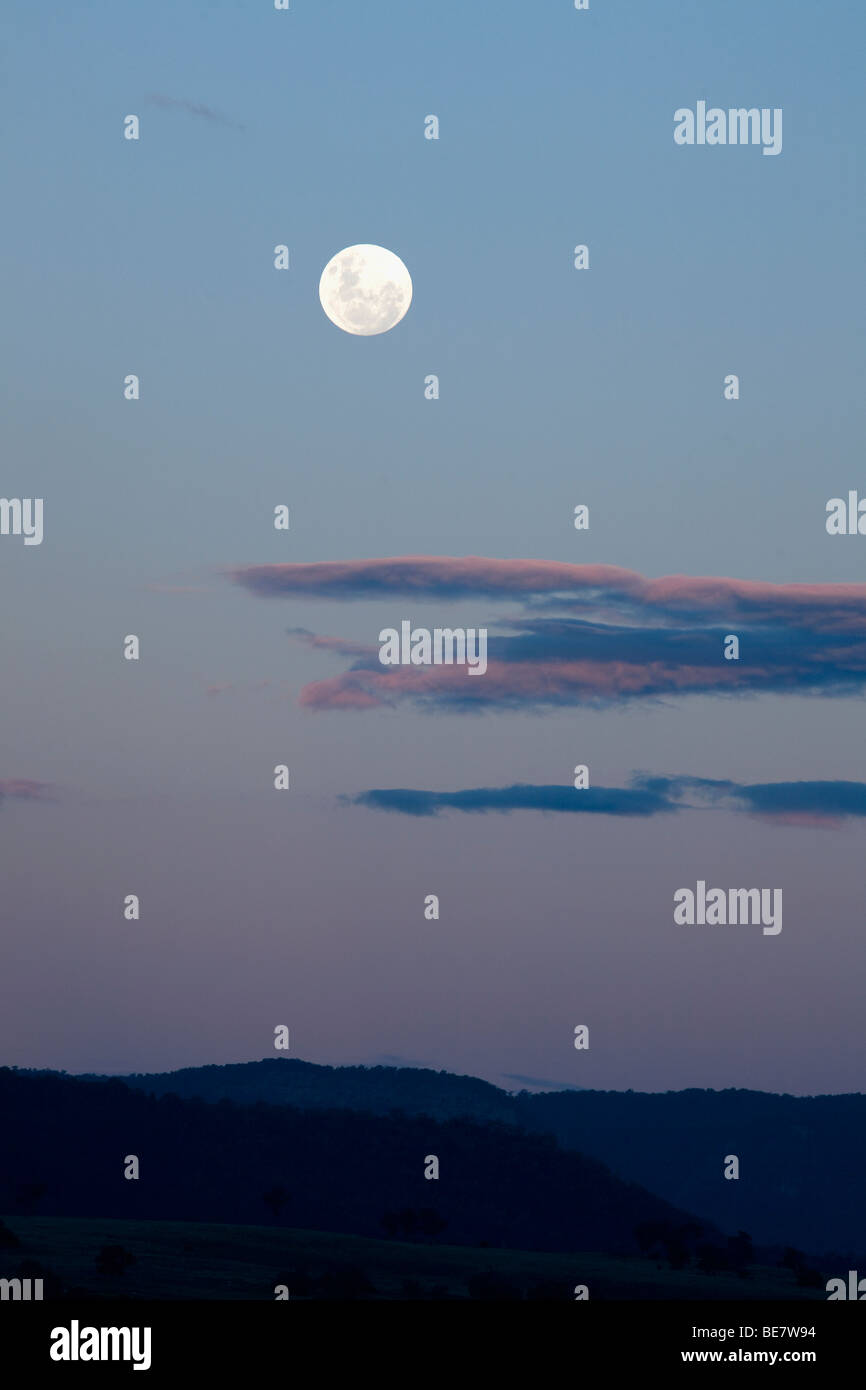 Full Moon Rising Hunter Valley, New South Wales Australien Stockfoto