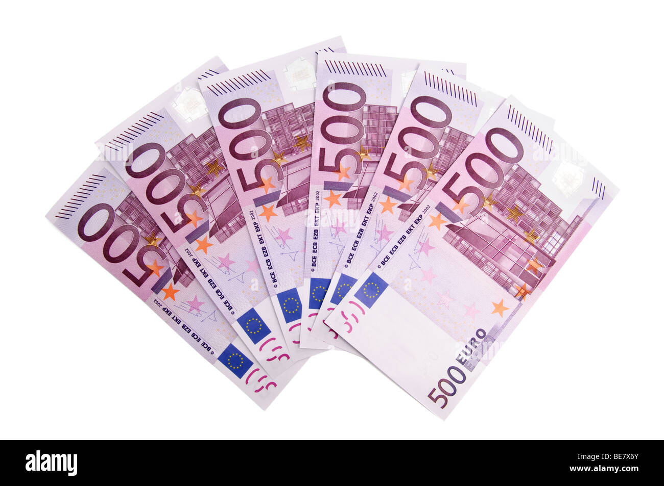 3000 Euro in 500 Banknoten Stockfoto