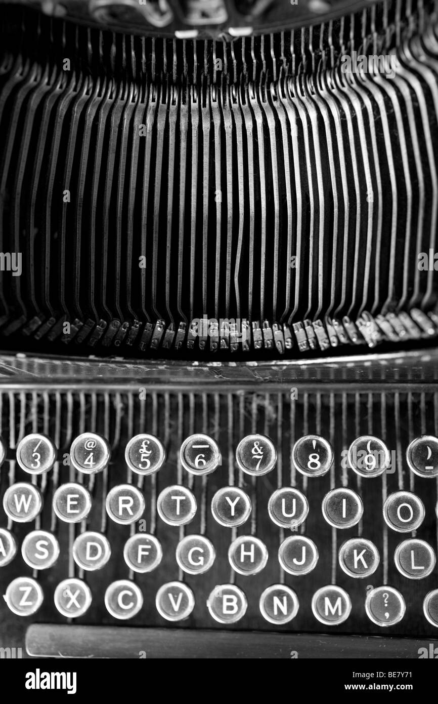 Ansicht einer alten Schreibmaschine. Stockfoto