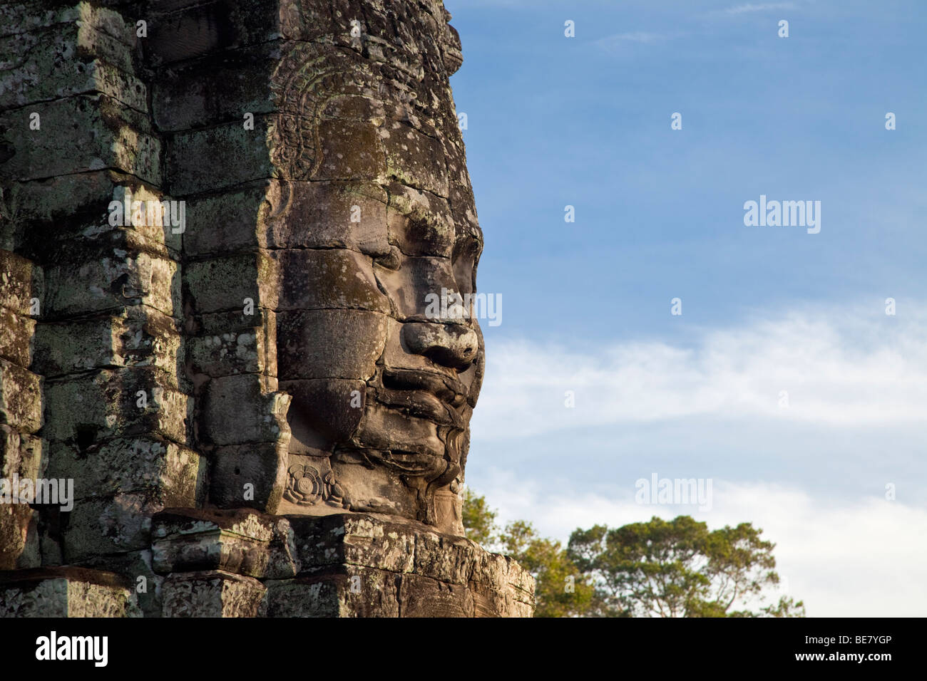 Geheimnisvolle Gesichter in der Bayon-Tempel, Angkor Wat Stockfoto