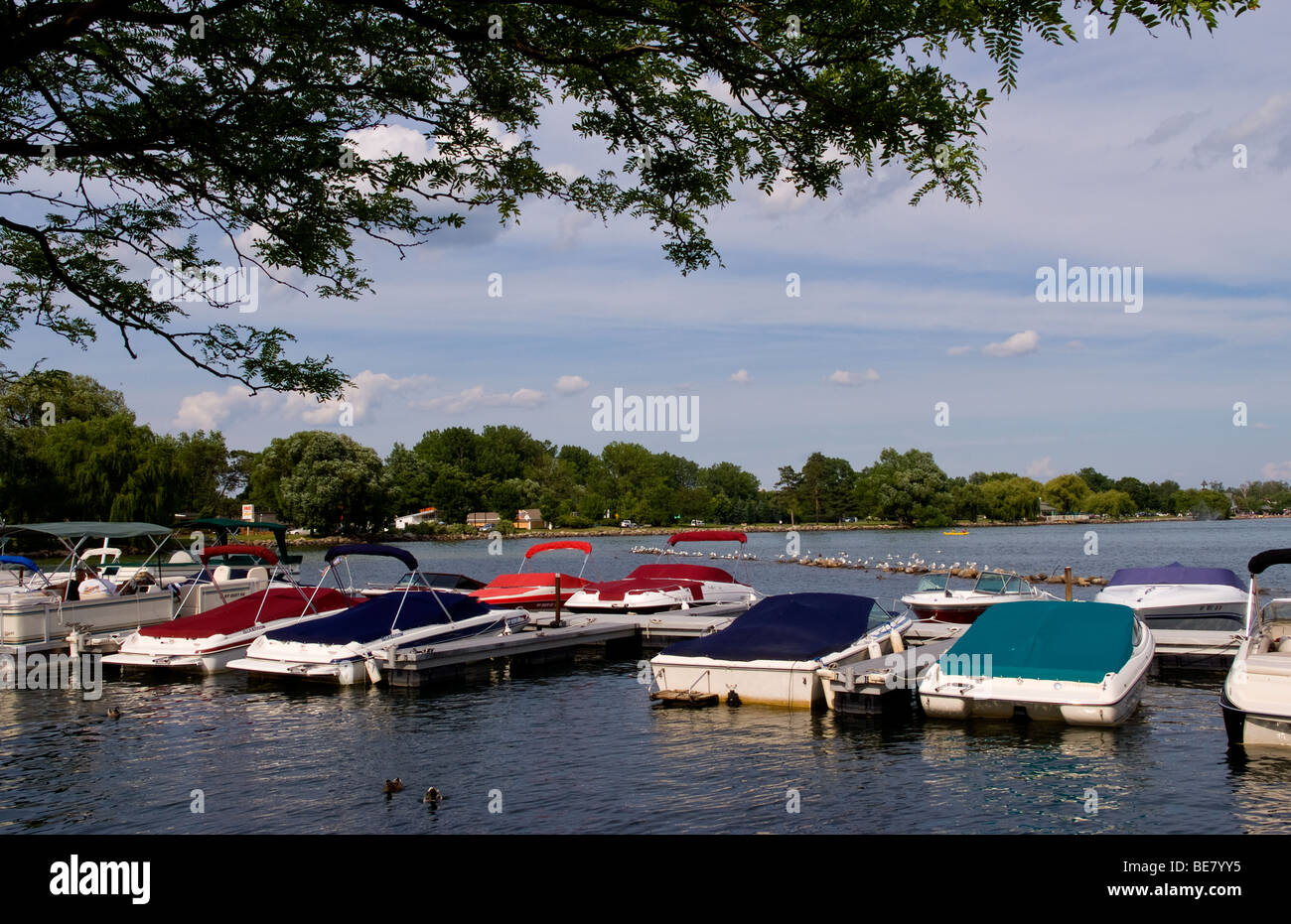 Seager Marina in Canandaigua Seen Ih Canandaigua City Pier in der Nähe von Rochester New York Stockfoto