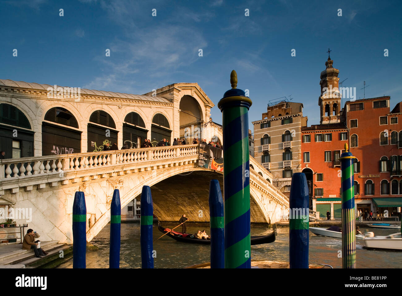 Blick auf die Rialto-Brücke, Venedig, Italien, Europa Stockfoto