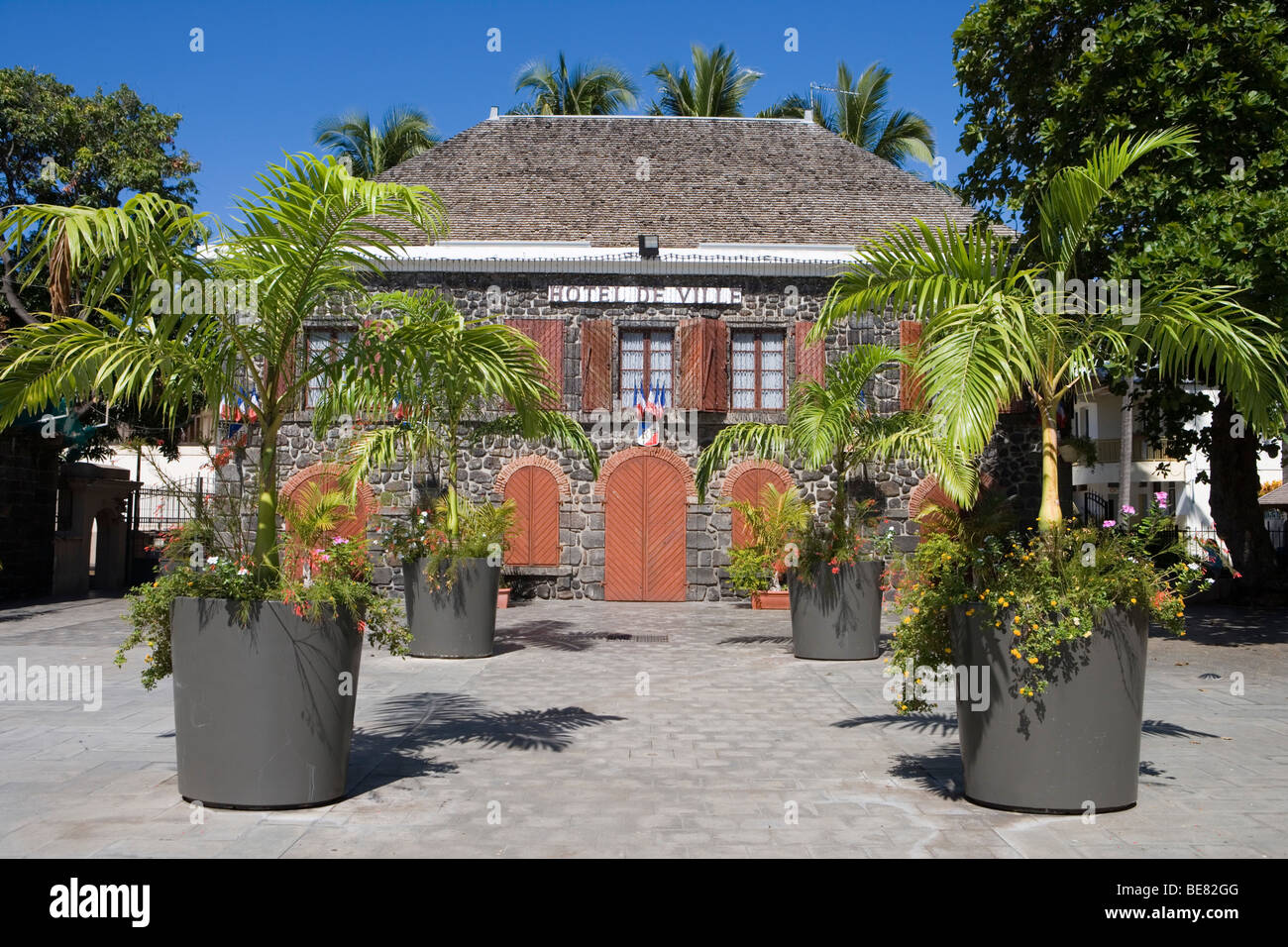 Hotel de Ville, Rathaus, Rathaus, St. Leu, La Réunion, Indischer Ozean Stockfoto