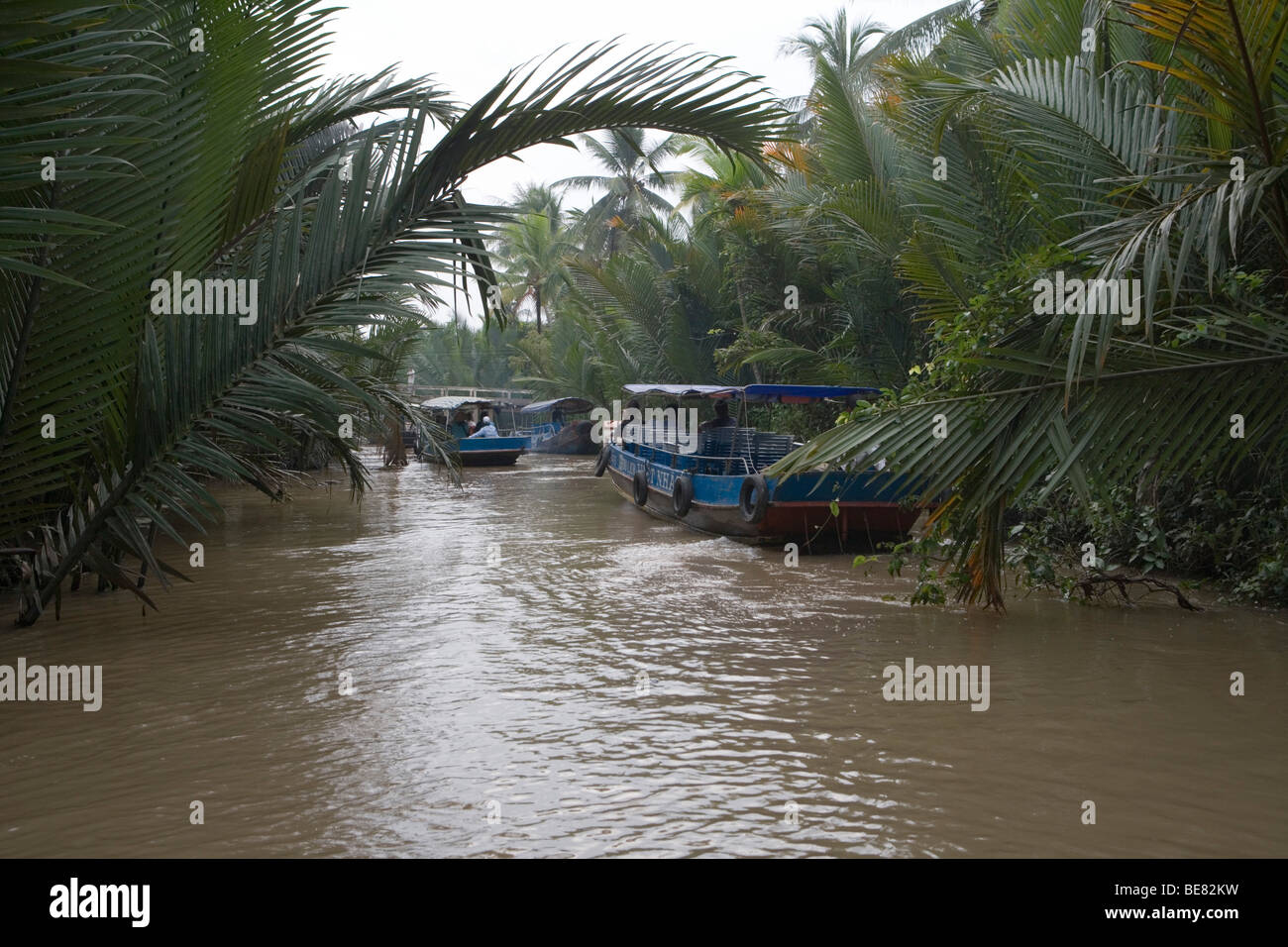 Boot Ausflug auf Tan Thach Insel am Mekong River, My Tho, Tien Giang, Vietnam Stockfoto