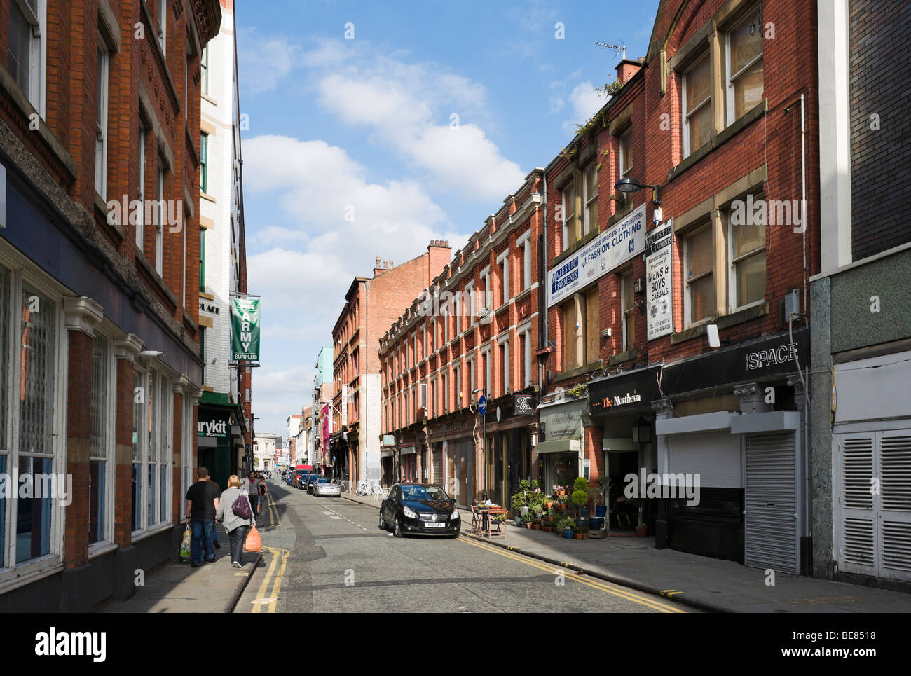 Tib Street im Northern Quarter, Manchester, England Stockfoto