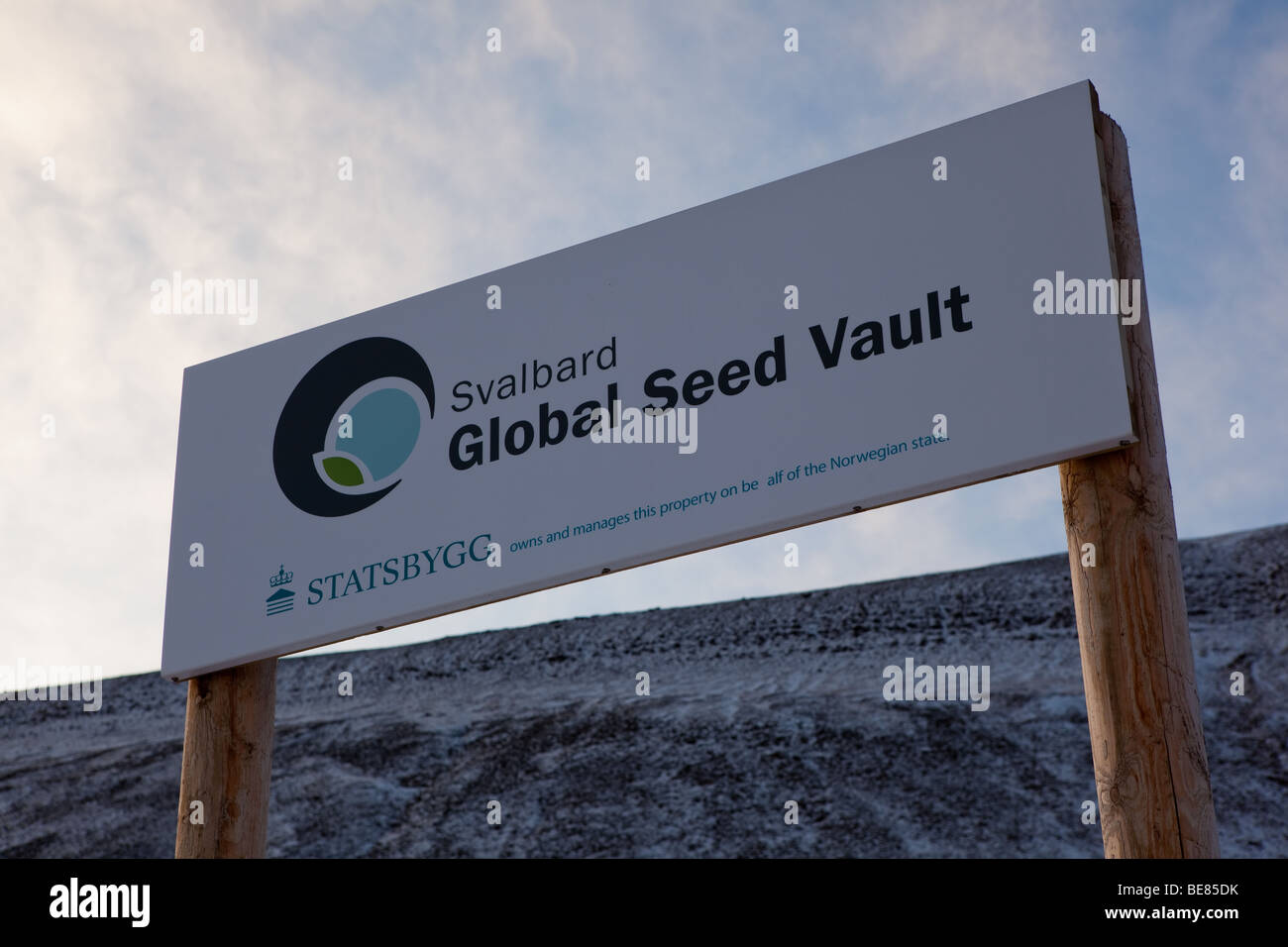 Svalbard Global Seed Vault oder Doomsday Vault, ein Repository für Samen im Inneren eines Berges in Spitzbergen, Norwegen. Stockfoto