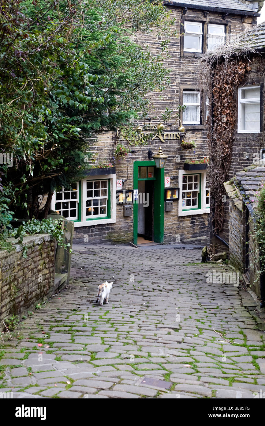 Das KINGS ARMS IN Haworth ein Bergdorf unweit von Bradford im Herzen von West Yorkshire Bronte Land. Stockfoto