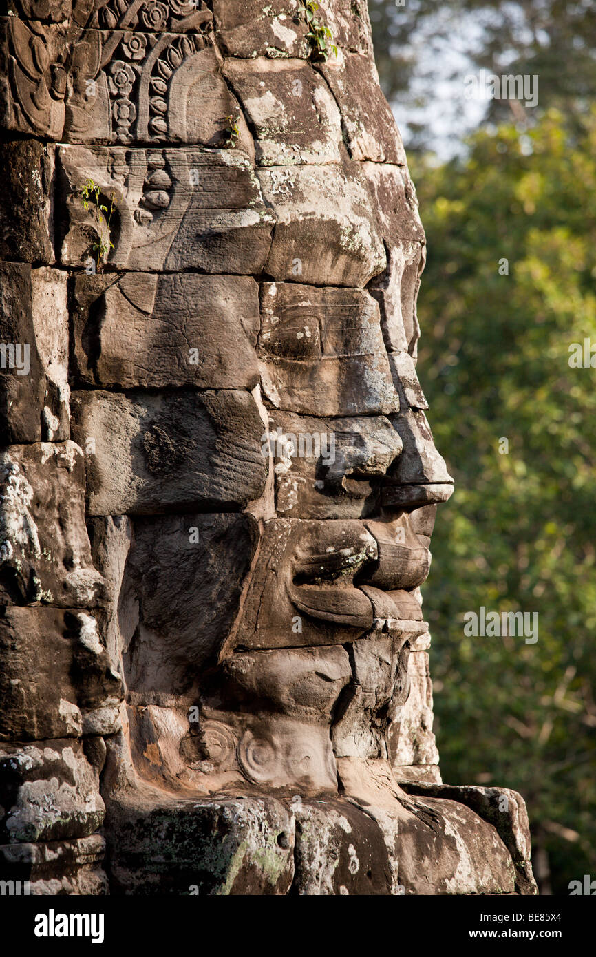 Geheimnisvolle Gesichter in der Bayon-Tempel, Angkor Wat Stockfoto