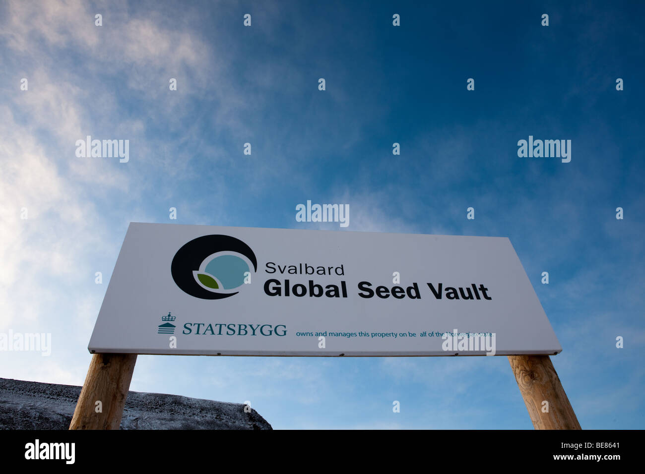 Svalbard Global Seed Vault oder Doomsday Vault, ein Repository für Samen im Inneren eines Berges in Spitzbergen, Norwegen. Stockfoto
