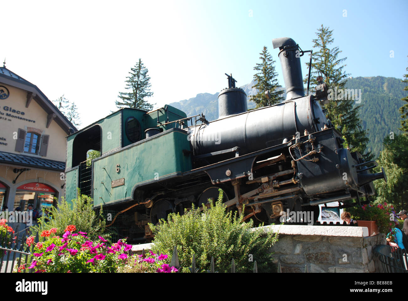 Und alten Zahnradbahn Motor in Chamonix, Frankreich Stockfoto