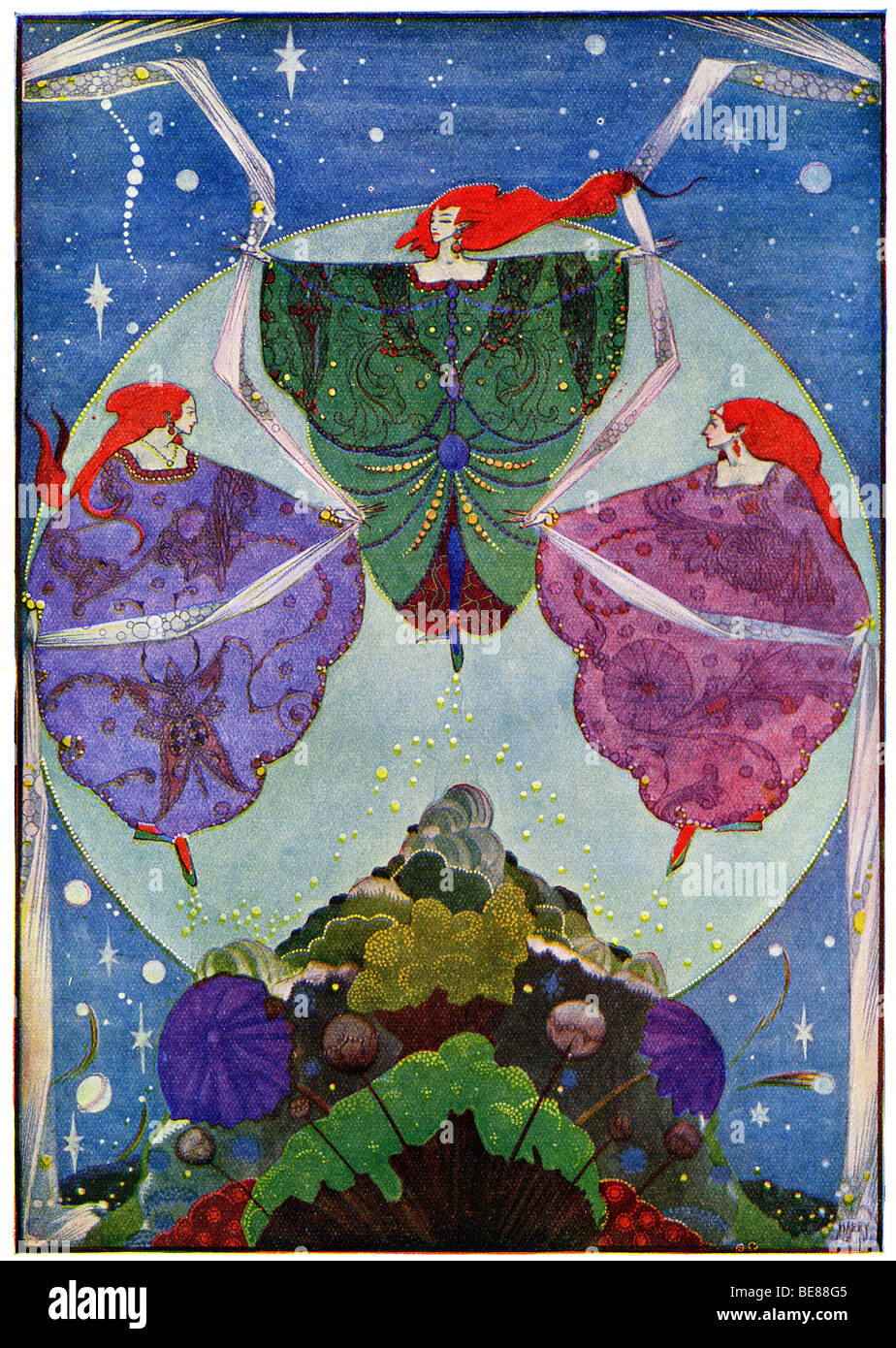 Harry Clarke Jugendstil Print Illustration Märchen von Hans Andersen zunächst durch Coker & Co 1919 aus der für redaktionelle Verwendung Stockfoto