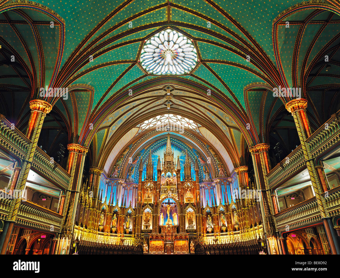 Kanada, Quebec, Montreal, Innenansicht der Kathedrale Notre-Dame Stockfoto