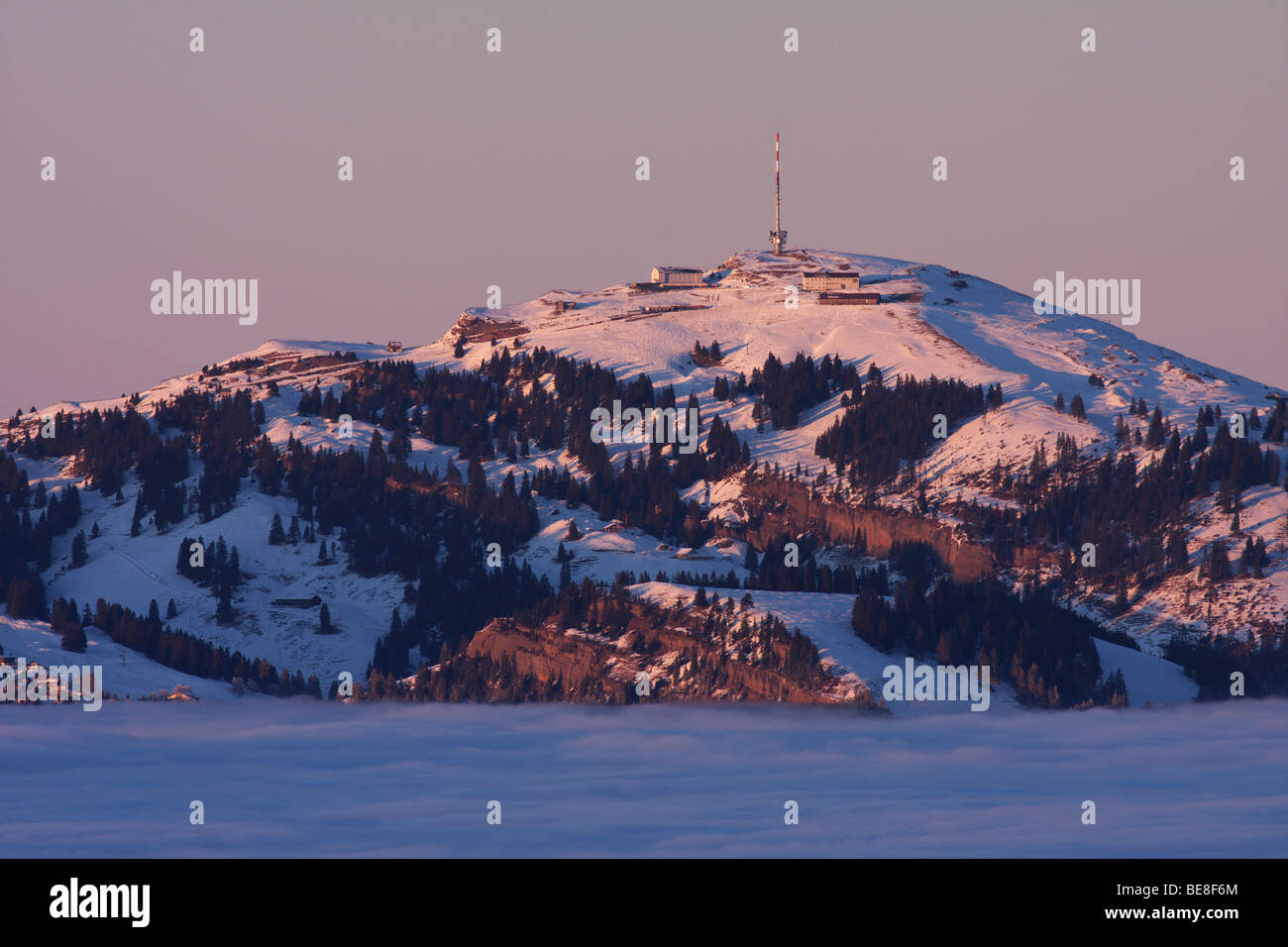 Mt Rigi im Winter über den Nebel, der Schweiz, Europa Stockfotografie ...