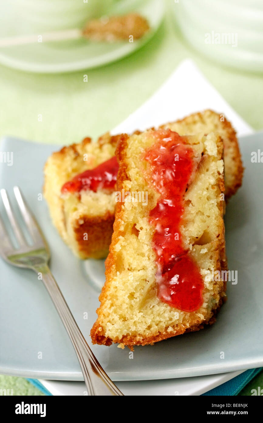 Apfelkuchen Rezept zur Verfügung. Stockfoto