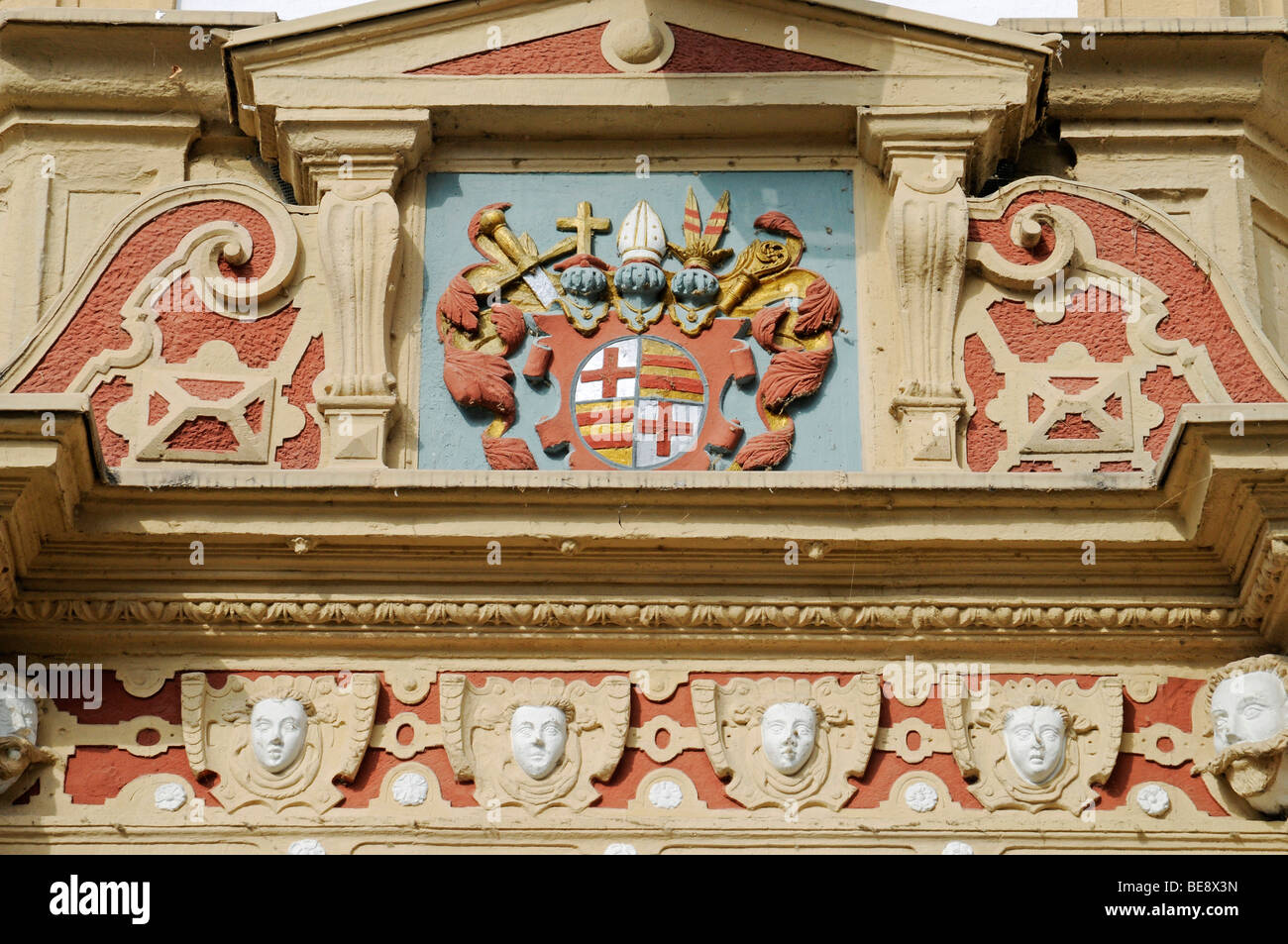 Wappen, Schloss Neuhaus, sogar Burg, Weserrenaissance, Paderborn, Nordrhein-Westfalen, Deutschland, Europa Stockfoto