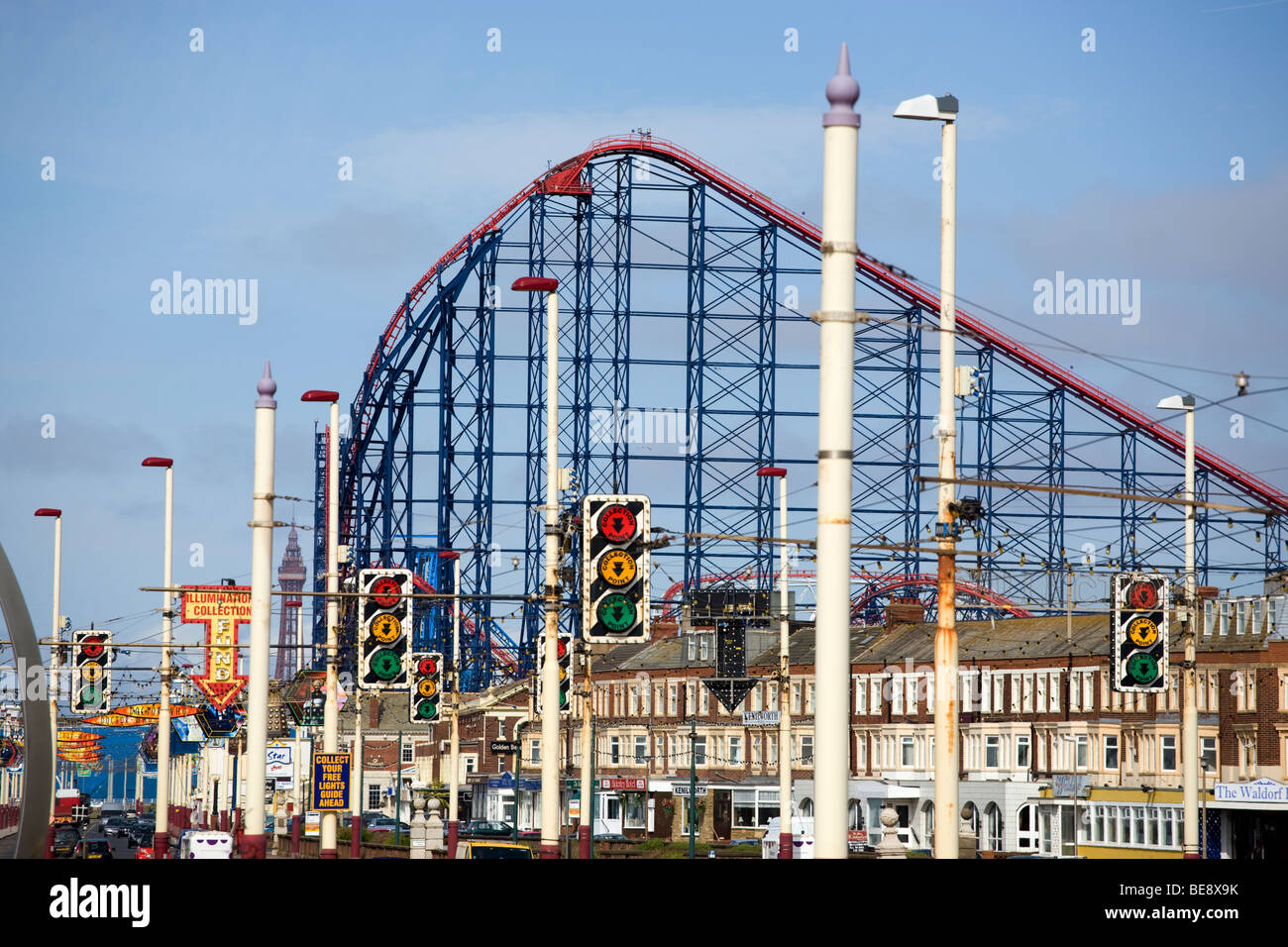 Blackpool South Promenade Stockfoto